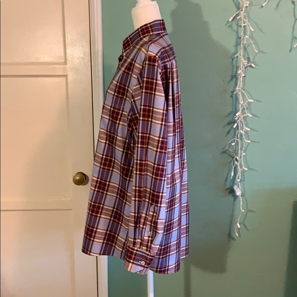 Men’s Plaid Shirt - Red/Blue - Picture 3 of 5